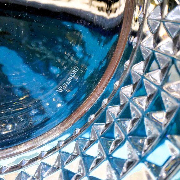 Eclectic Waterford Rebel 6" Wide Stud Crystal Gold Banded Heavy Designer Bowl - Picture 12 of 12